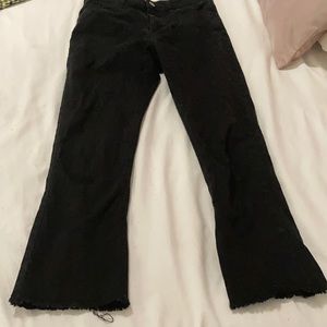 Black jeans with mini flare at the bottom